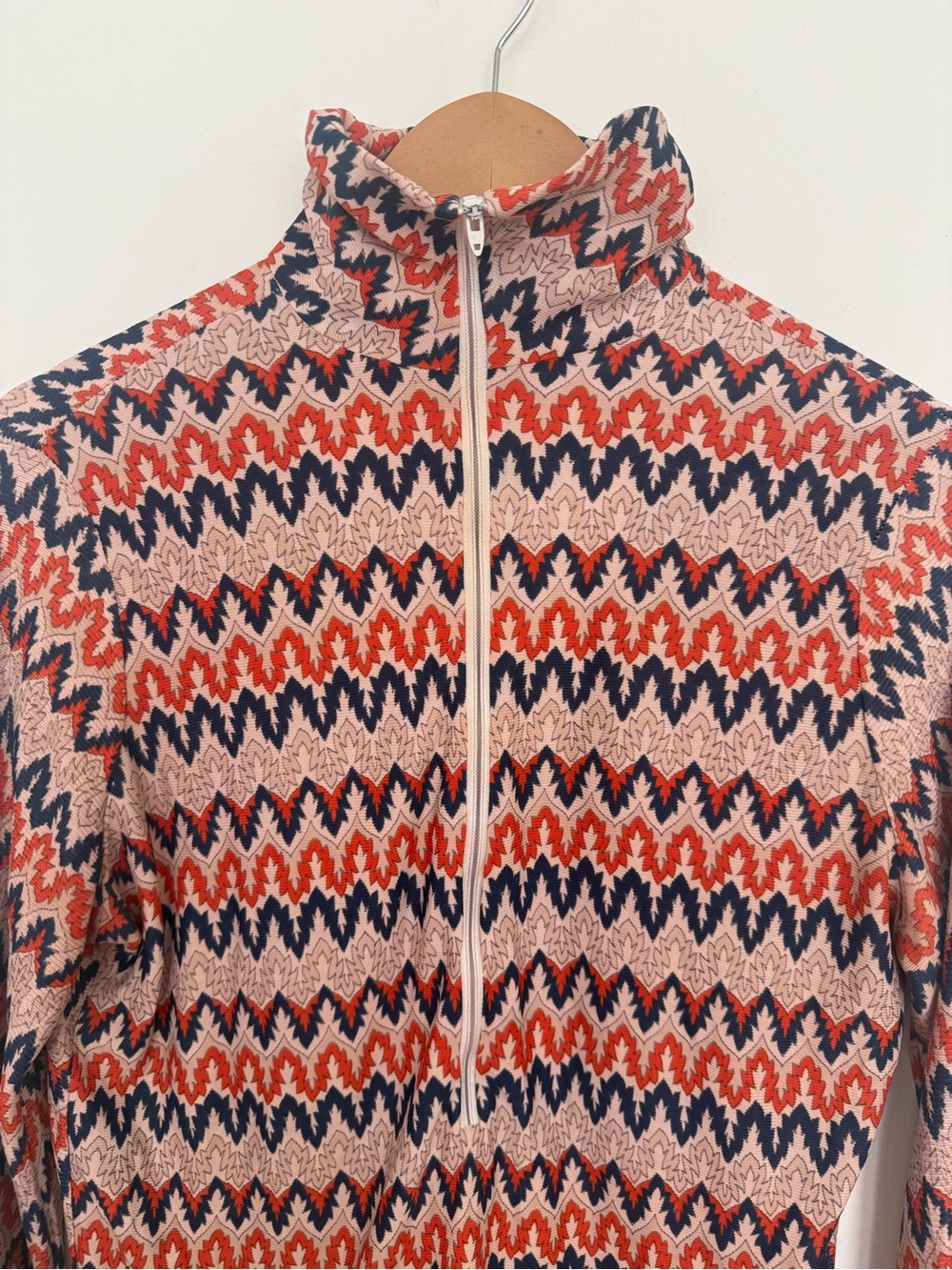 Vintage Quarter Zip Mock Neck Top Cover Up Tunic Size 18 (M) Coastal Grandmother - Picture 8 of 13